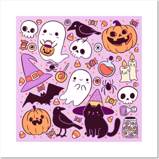 Cute halloween pattern Posters and Art